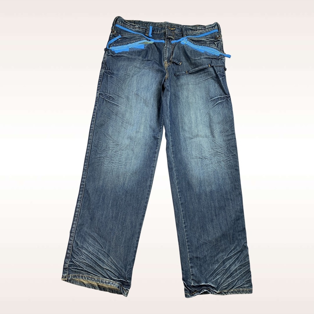 Vintage Girbaud Jeans Mens 38x34 Blue Baggy  Y2K Streetwear Hip Hop Skater